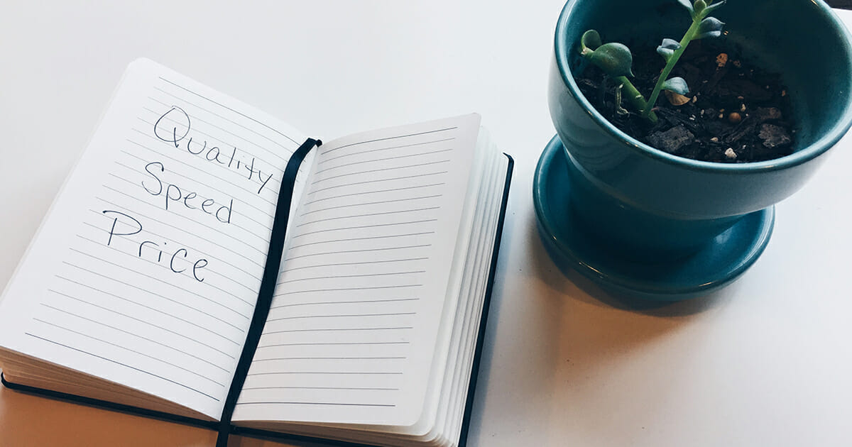 Calitate / Rapiditate / Pret 